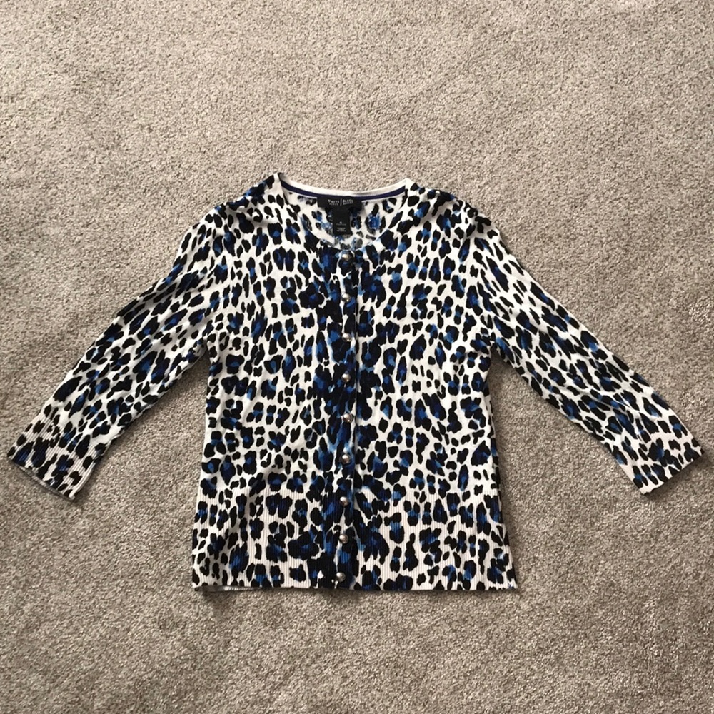 White House Black Market Leopard Cardigan